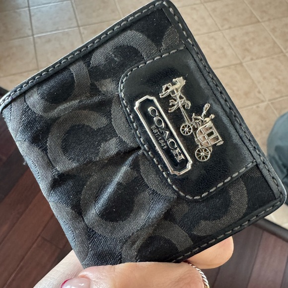 Coach Black and Gray Wallet with Silver Accents - Picture 7 of 7